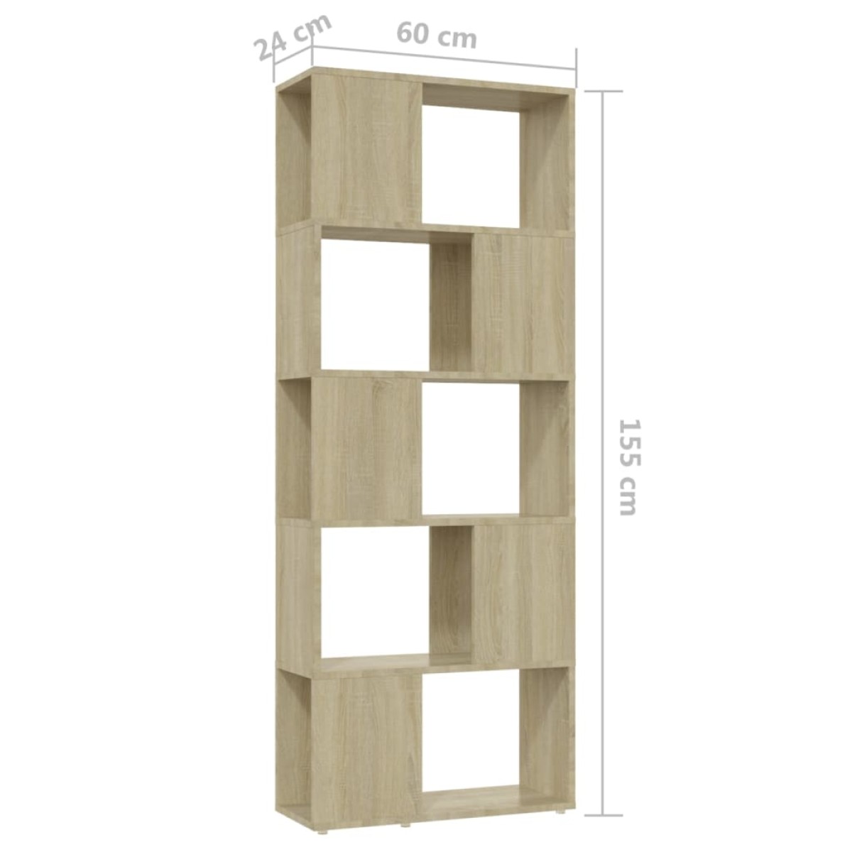 vidaXL Βιβλιοθήκη/Διαχωριστικό Χώρου Sonoma Δρυς 60x24x155 εκ.