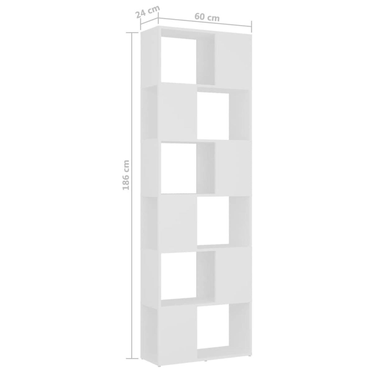vidaXL Βιβλιοθήκη/Διαχωριστικό Χώρου Λευκό 60 x 24 x 186 εκ.