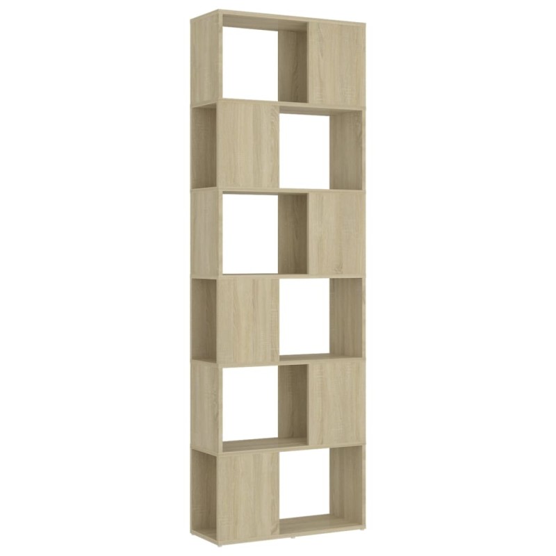 vidaXL Βιβλιοθήκη/Διαχωρισ. Χώρου Sonoma Δρυς 60x24x186εκ. Μοριοσανίδα