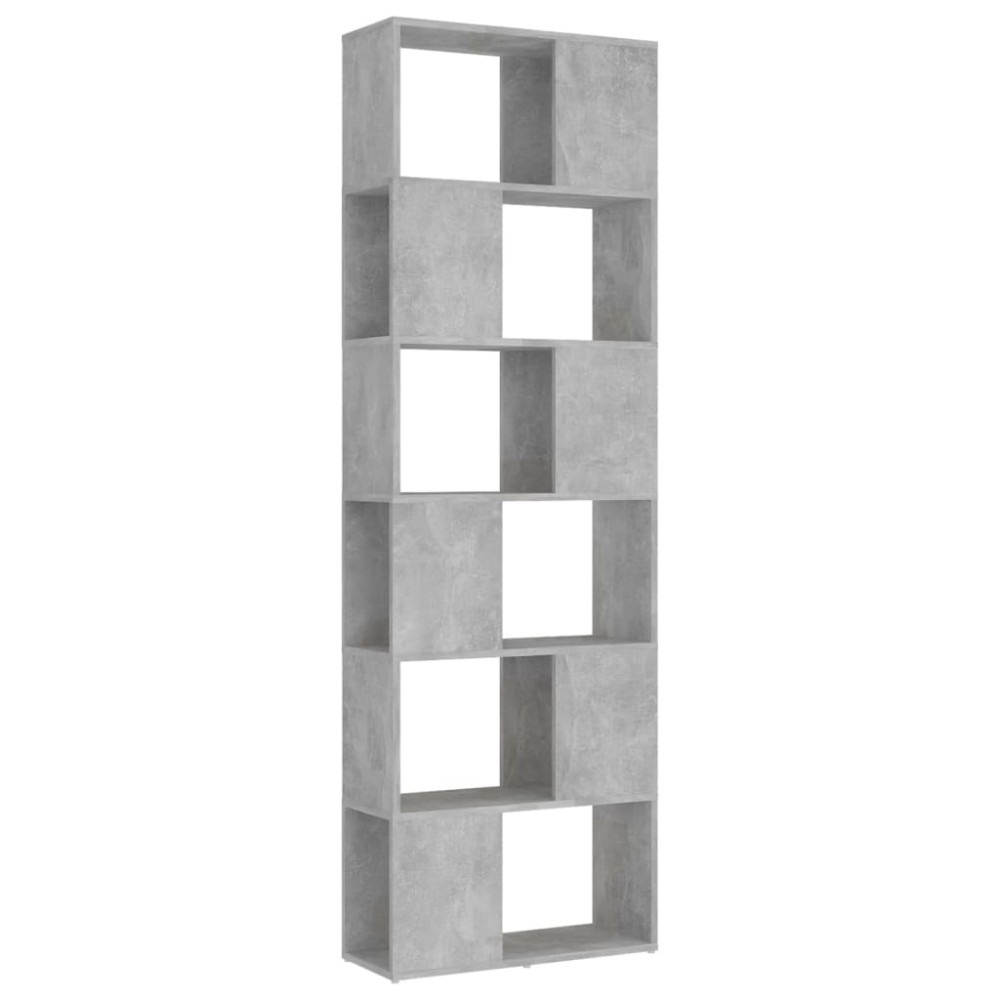 vidaXL Βιβλιοθήκη/Διαχωρισ. Χώρου Γκρι Σκυρ. 60x24x186 εκ. Μοριοσανίδα