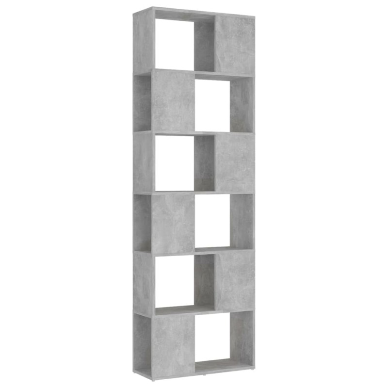 vidaXL Βιβλιοθήκη/Διαχωρισ. Χώρου Γκρι Σκυρ. 60x24x186 εκ. Μοριοσανίδα
