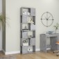 vidaXL Βιβλιοθήκη/Διαχωρισ. Χώρου Γκρι Σκυρ. 60x24x186 εκ. Μοριοσανίδα
