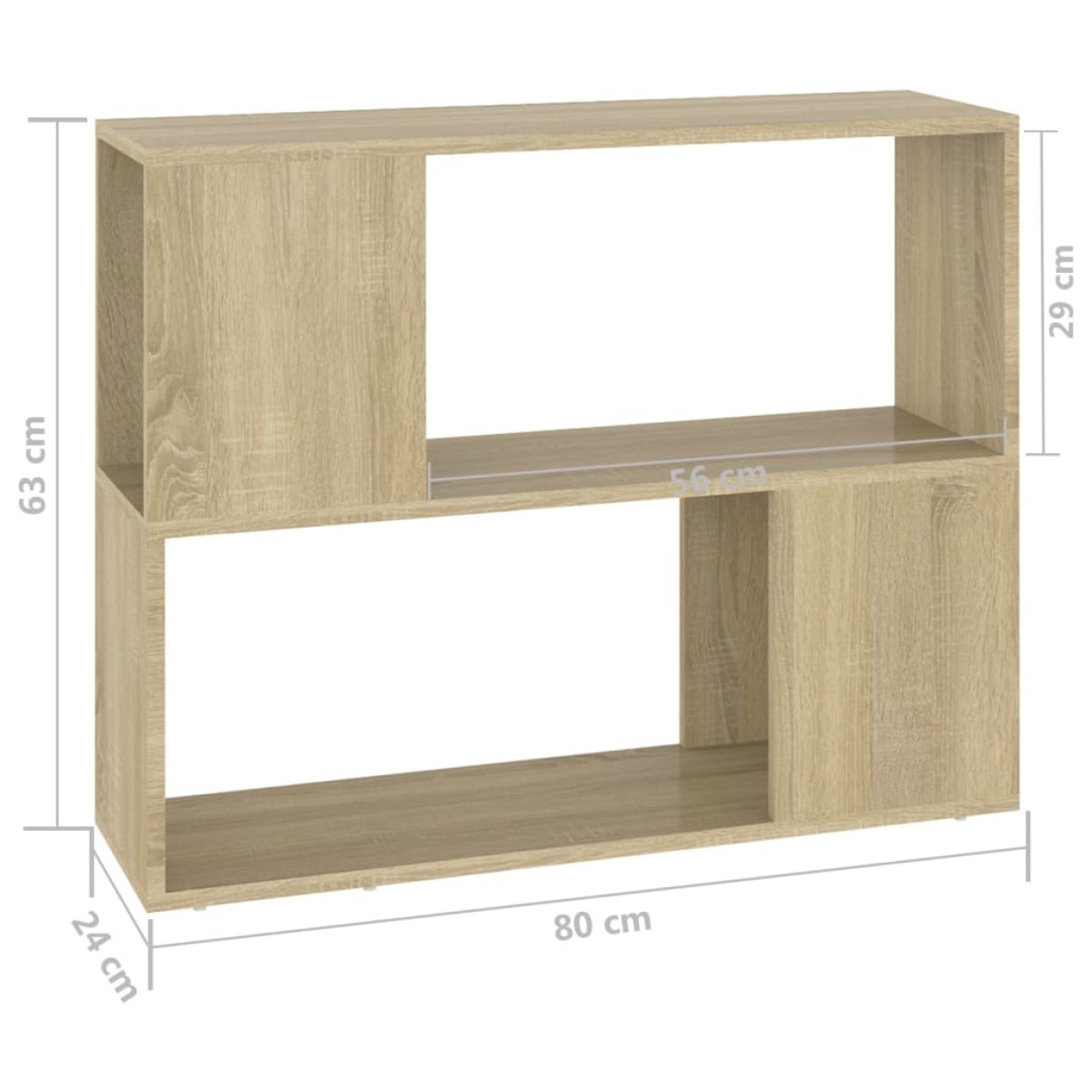 vidaXL Έπιπλο Τηλεόρασης Sonoma Δρυς 80 x 24 x 63 εκ. από Μοριοσανίδα