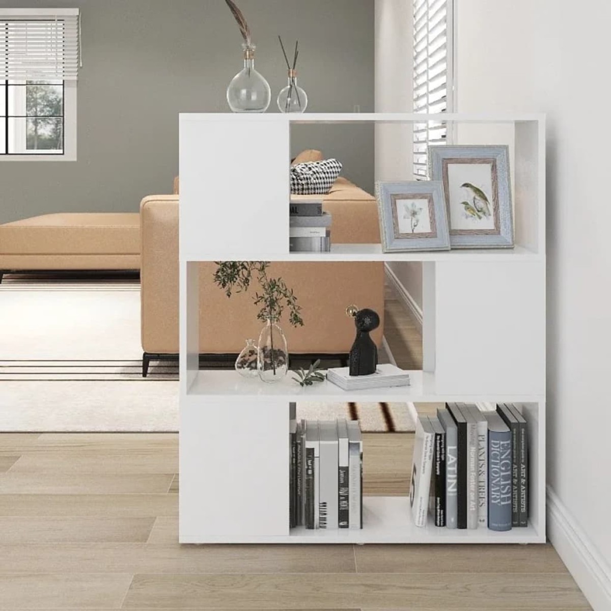 vidaXL Βιβλιοθήκη/Διαχωριστικό Χώρου Λευκό 80x24x94 εκ. Μοριοσανίδα