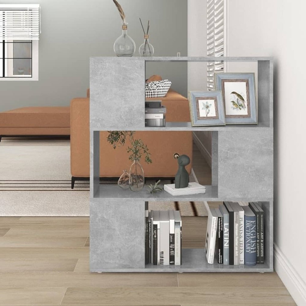 vidaXL Βιβλιοθήκη/Διαχωριστ. Χώρου Γκρι Σκυρ. 80x24x94 εκ. Μοριοσανίδα