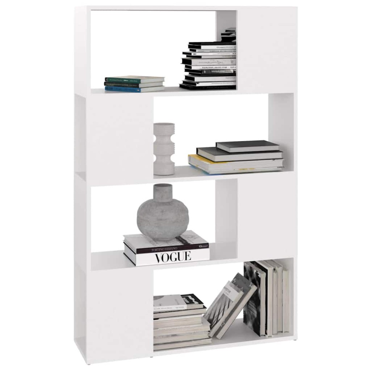 vidaXL Βιβλιοθήκη/Διαχωριστικό Χώρου Λευκό 80x24x124,5 εκ. Μοριοσανίδα