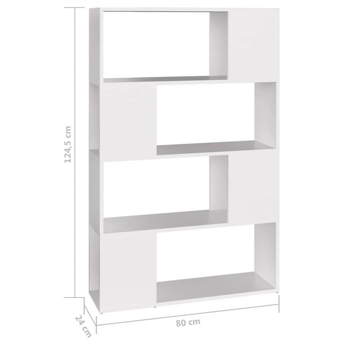vidaXL Βιβλιοθήκη/Διαχωριστικό Χώρου Λευκό 80x24x124,5 εκ. Μοριοσανίδα