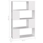 vidaXL Βιβλιοθήκη/Διαχωριστικό Χώρου Λευκό 80x24x124,5 εκ. Μοριοσανίδα