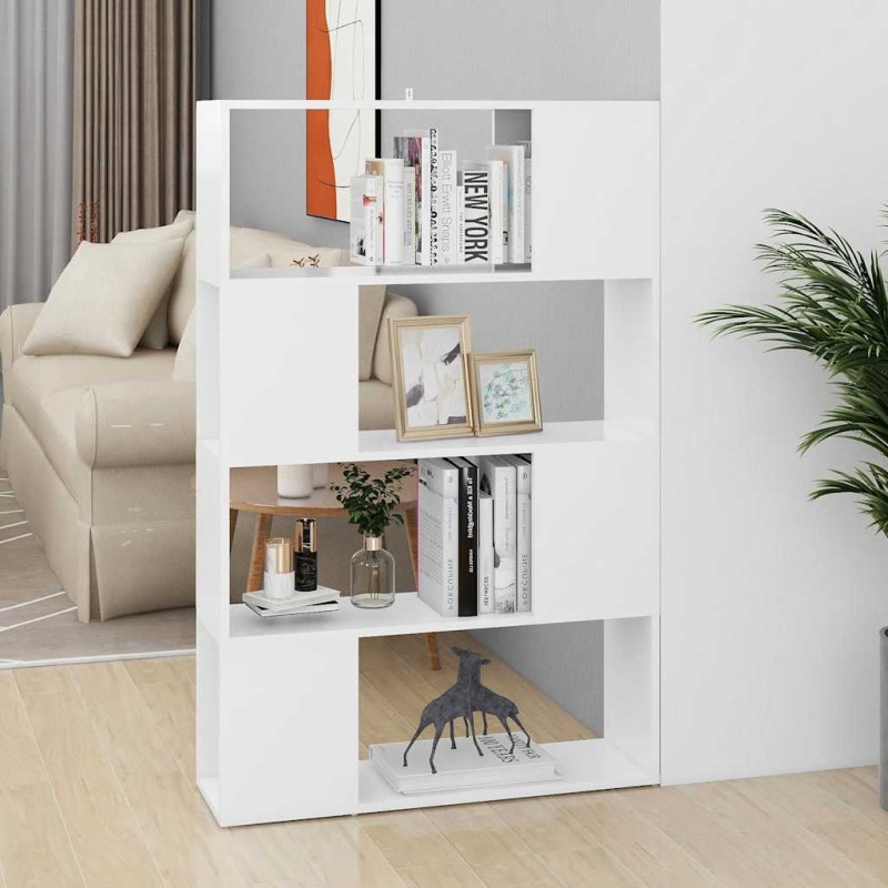 vidaXL Βιβλιοθήκη/Διαχωριστικό Χώρου Λευκό 80x24x124,5 εκ. Μοριοσανίδα