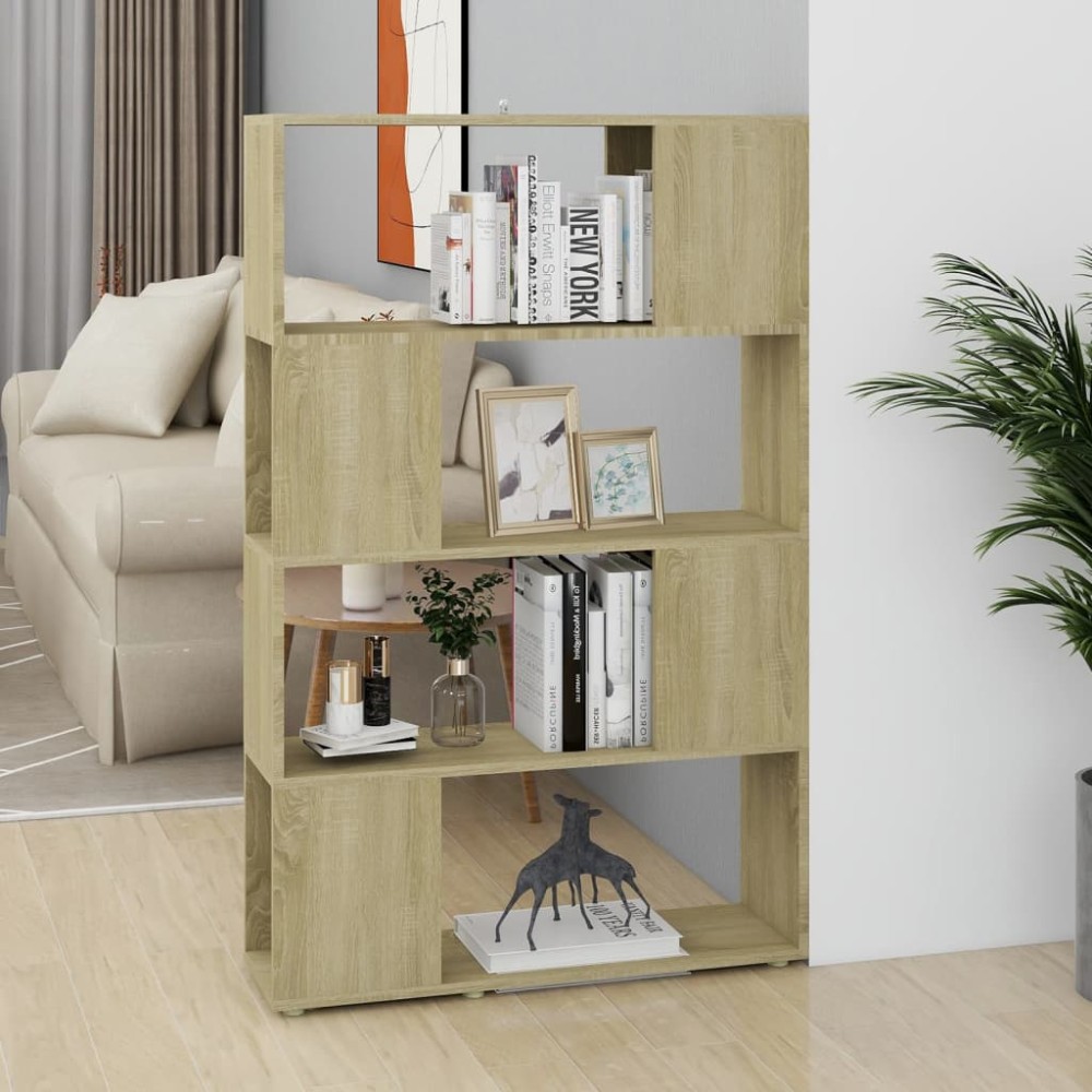 vidaXL Βιβλιοθήκη/Διαχωριστικό Χώρου Sonoma Δρυς 80x24x124,5εκ Μοριοσ.