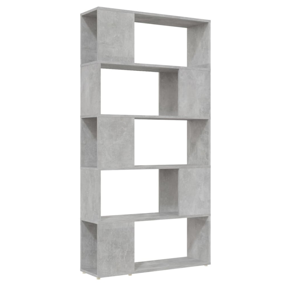vidaXL Βιβλιοθήκη/Διαχωριστικό Γκρι Σκυροδ. 80x24x155 εκ. Μοριοσανίδα