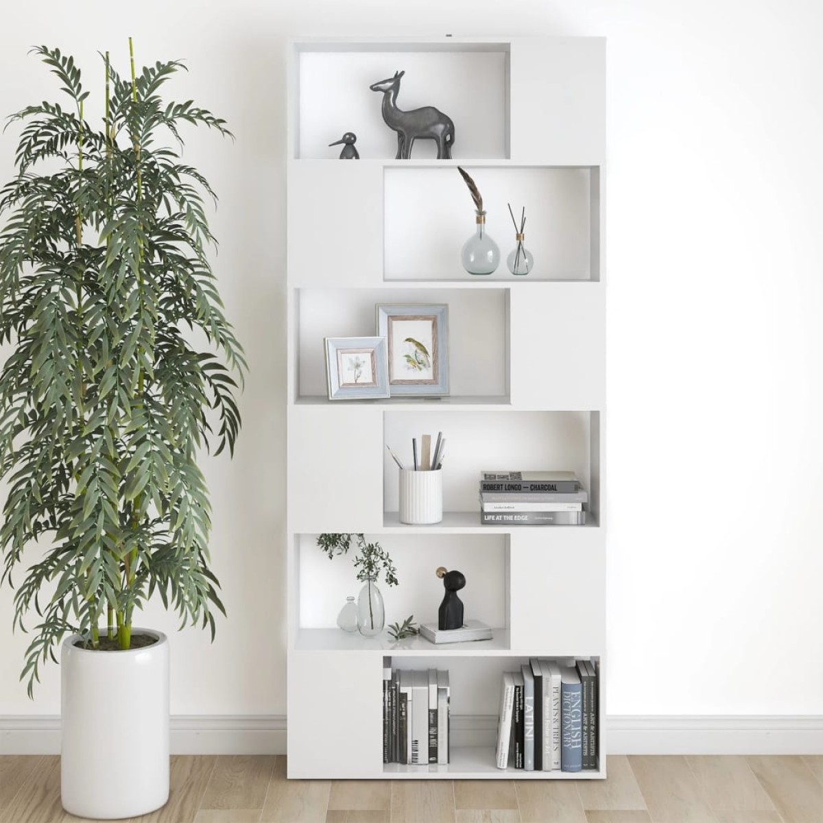 vidaXL Βιβλιοθήκη/Διαχωριστικό Χώρου Λευκό 80x24x186 εκ. Μοριοσανίδα