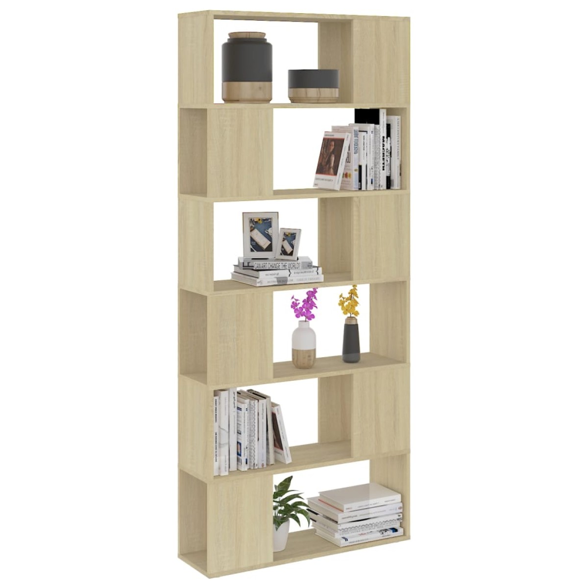 vidaXL Βιβλιοθήκη/Διαχωρ. Χώρου Sonoma Δρυς 80x24x186 εκ. Μοριοσανίδα