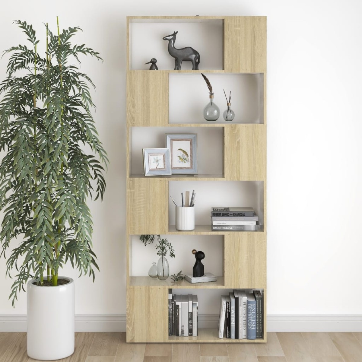 vidaXL Βιβλιοθήκη/Διαχωρ. Χώρου Sonoma Δρυς 80x24x186 εκ. Μοριοσανίδα