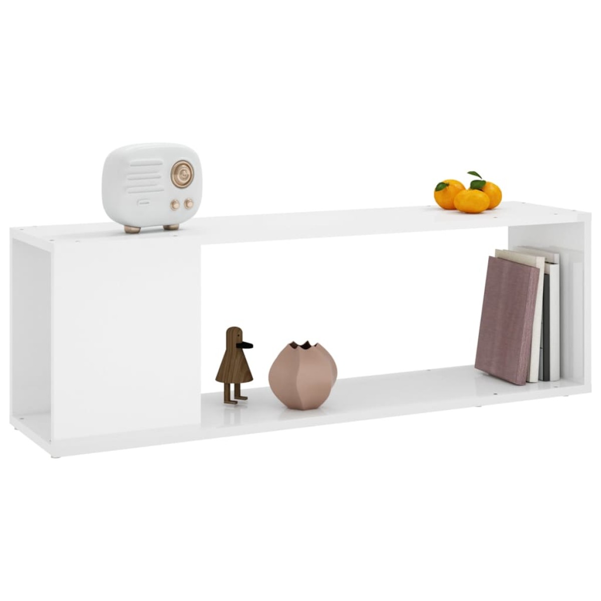 vidaXL Έπιπλο Τηλεόρασης Γυαλιστερό Λευκό 100 x 24 x 32 εκ Μοριοσανίδα