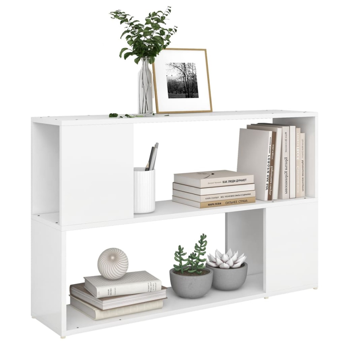vidaXL Βιβλιοθήκη Λευκή 100 x 24 x 63 εκ. από Μοριοσανίδα