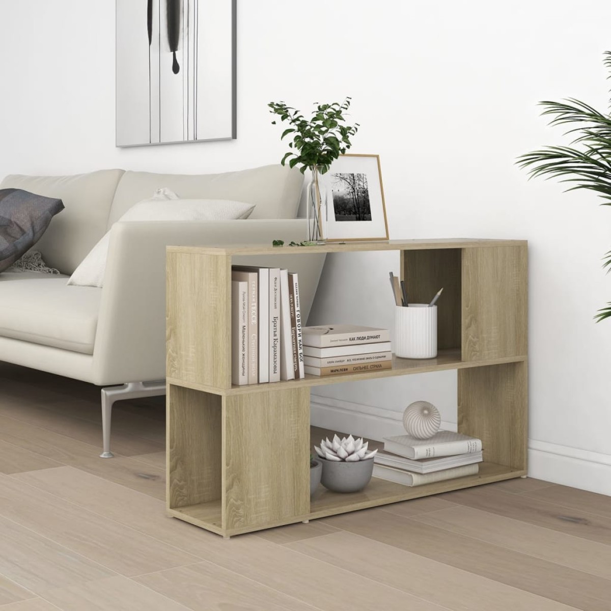 vidaXL Βιβλιοθήκη Sonoma Δρυς 100 x 24 x 63 εκ. από Μοριοσανίδα