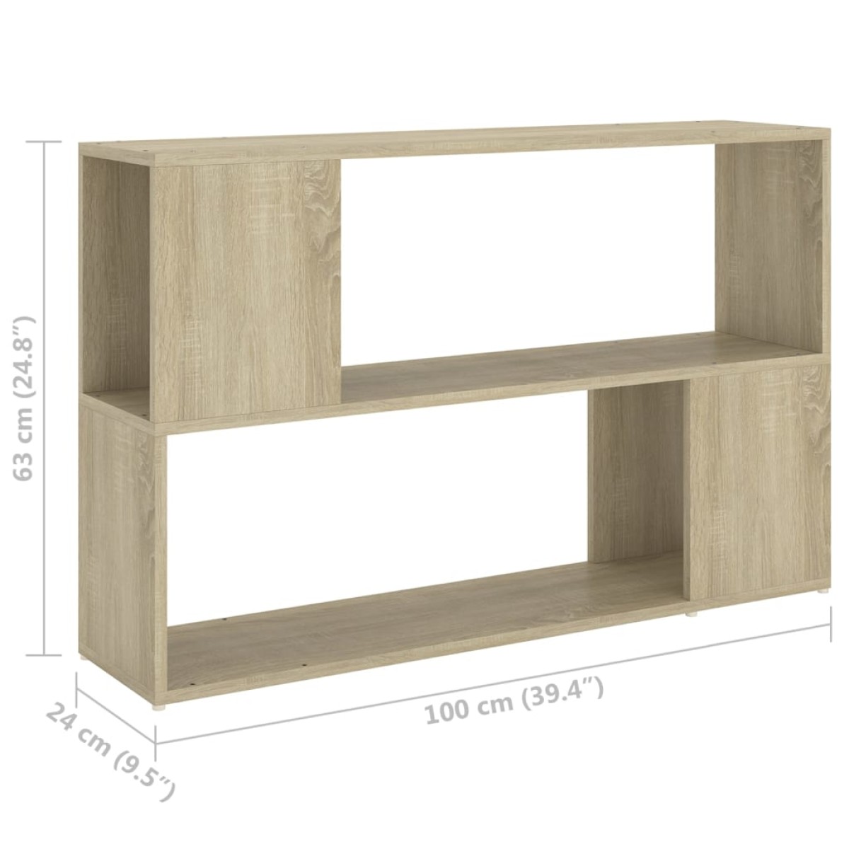 vidaXL Βιβλιοθήκη Sonoma Δρυς 100 x 24 x 63 εκ. από Μοριοσανίδα