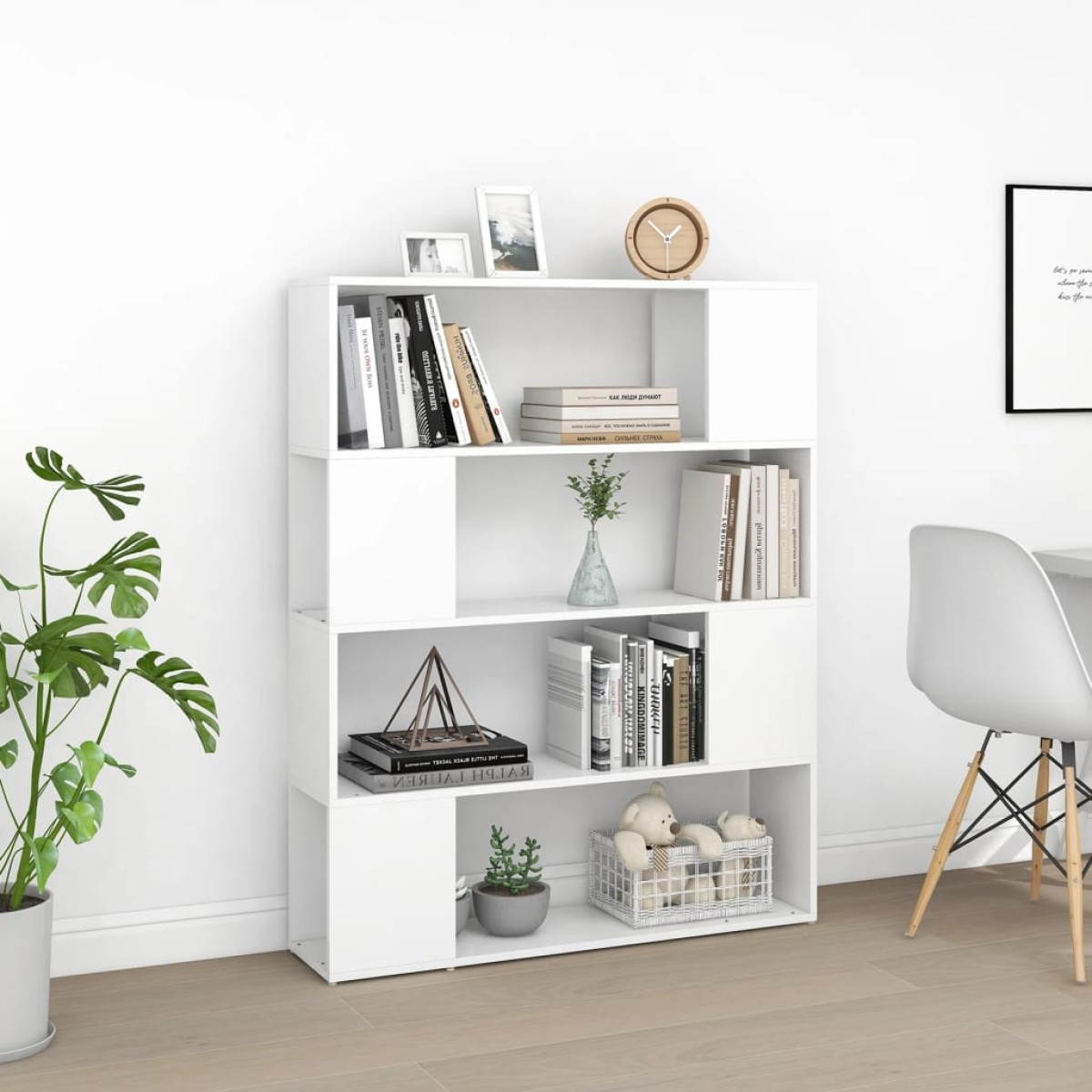 vidaXL Βιβλιοθήκη/Διαχωριστικό Χώρου Λευκό 100 x 24 x 124 εκ.