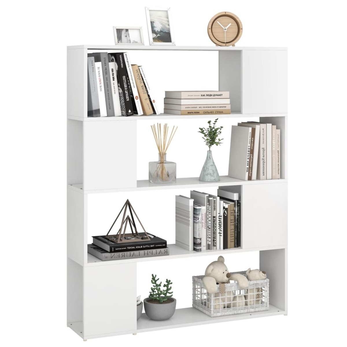 vidaXL Βιβλιοθήκη/Διαχωριστικό Χώρου Λευκό 100 x 24 x 124 εκ.