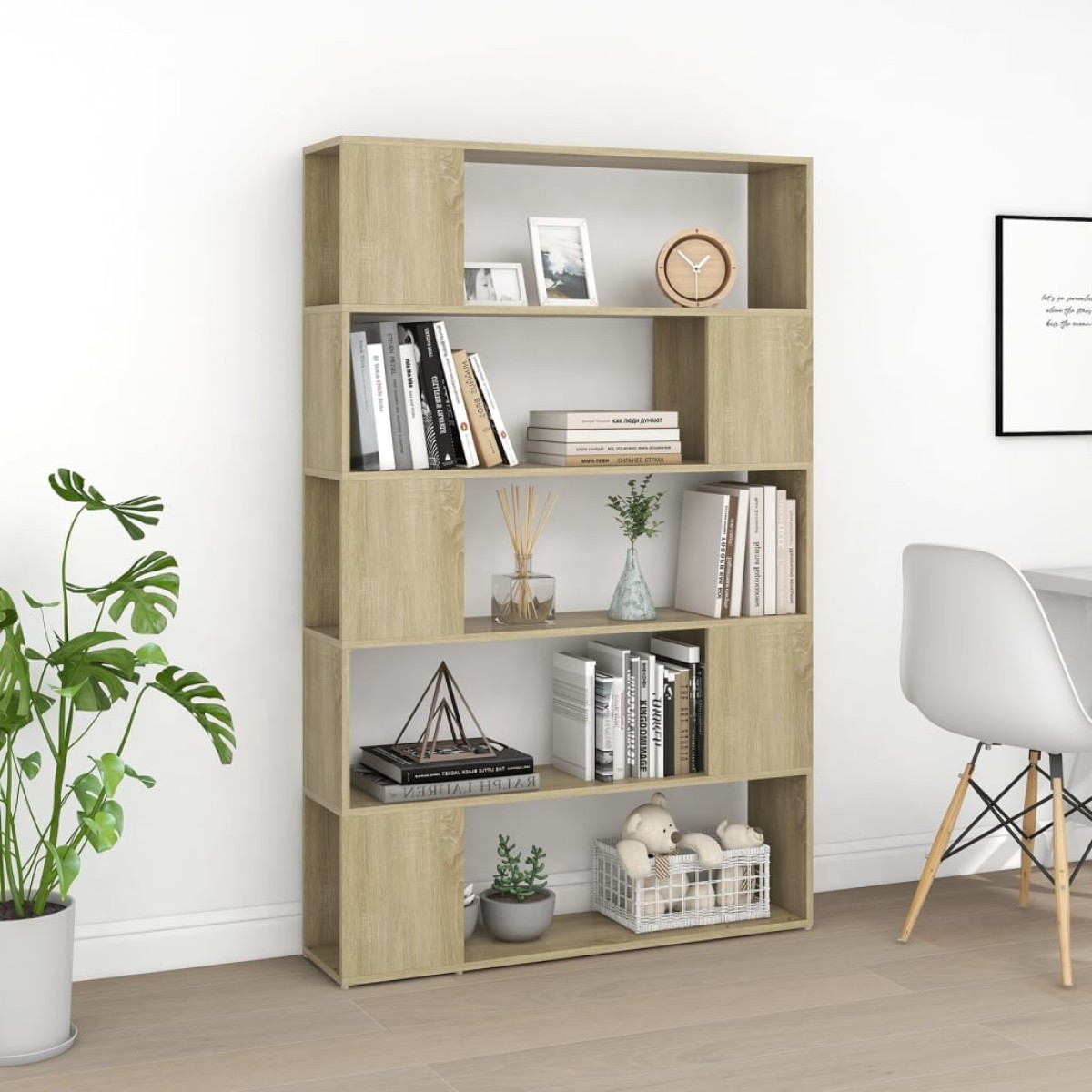 vidaXL Βιβλιοθήκη/Διαχωρ. Χώρου Sonoma Δρυς 100x24x155 εκ. Μοριοσανίδα