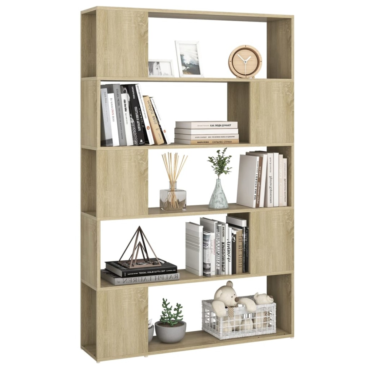 vidaXL Βιβλιοθήκη/Διαχωρ. Χώρου Sonoma Δρυς 100x24x155 εκ. Μοριοσανίδα