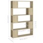 vidaXL Βιβλιοθήκη/Διαχωρ. Χώρου Sonoma Δρυς 100x24x155 εκ. Μοριοσανίδα