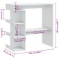 vidaXL Τραπέζι Μπαρ με Ράφια Γυαλ. Λευκό 100x50x101,5 εκ. Μοριοσανίδα