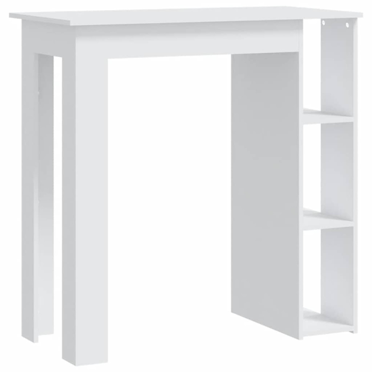 vidaXL Τραπέζι Μπαρ με Ράφια Λευκό 102 x 50 x 103,5 εκ.από Μοριοσανίδα