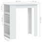 vidaXL Τραπέζι Μπαρ με Ράφια Λευκό 102x50x103,5 εκ. από Μοριοσανίδα