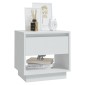 vidaXL Κομοδίνο Λευκό 45 x 34 x 44 εκ. από Μοριοσανίδα
