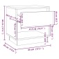 vidaXL Κομοδίνο Μαύρο 45 x 34 x 44 εκ. από Μοριοσανίδα