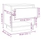 vidaXL Κομοδίνο Χρώμα Sonoma Δρυς 45 x 34 x 44 εκ. από Μοριοσανίδα