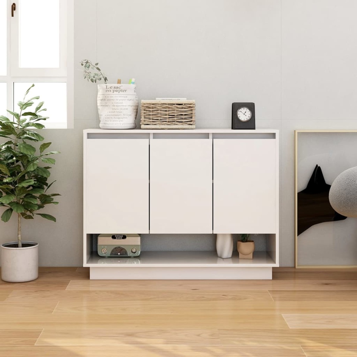 vidaXL Μπουφές Λευκός 97 x 31 x 75 εκ. από Μοριοσανίδα