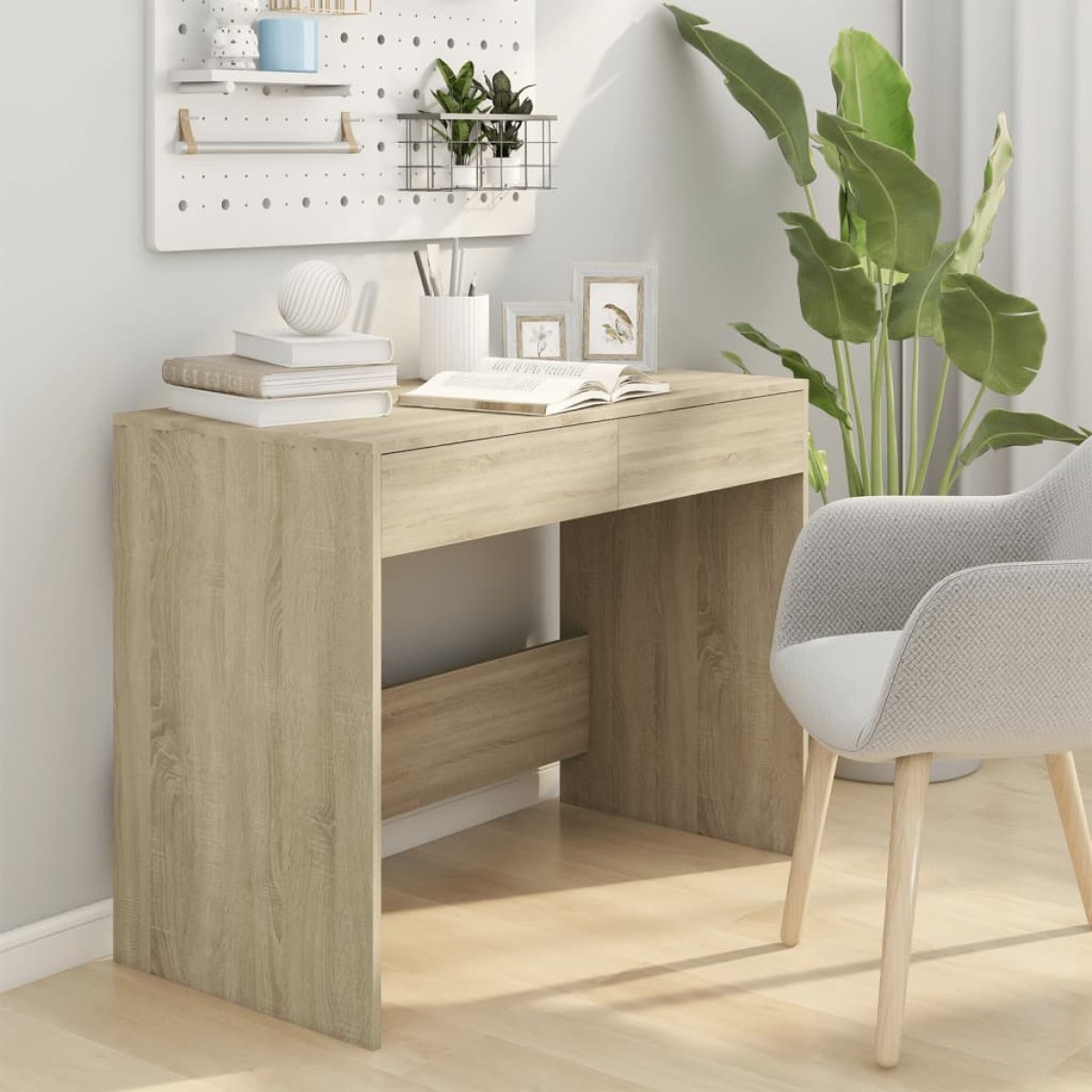 vidaXL Γραφείο Sonoma Δρυς 101 x 50 x 76,5 εκ. από Μοριοσανίδα