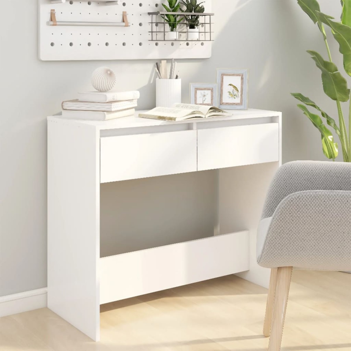 vidaXL Τραπεζάκι Κονσόλα Λευκό 89 x 41 x 76,5 εκ. από Μοριοσανίδα