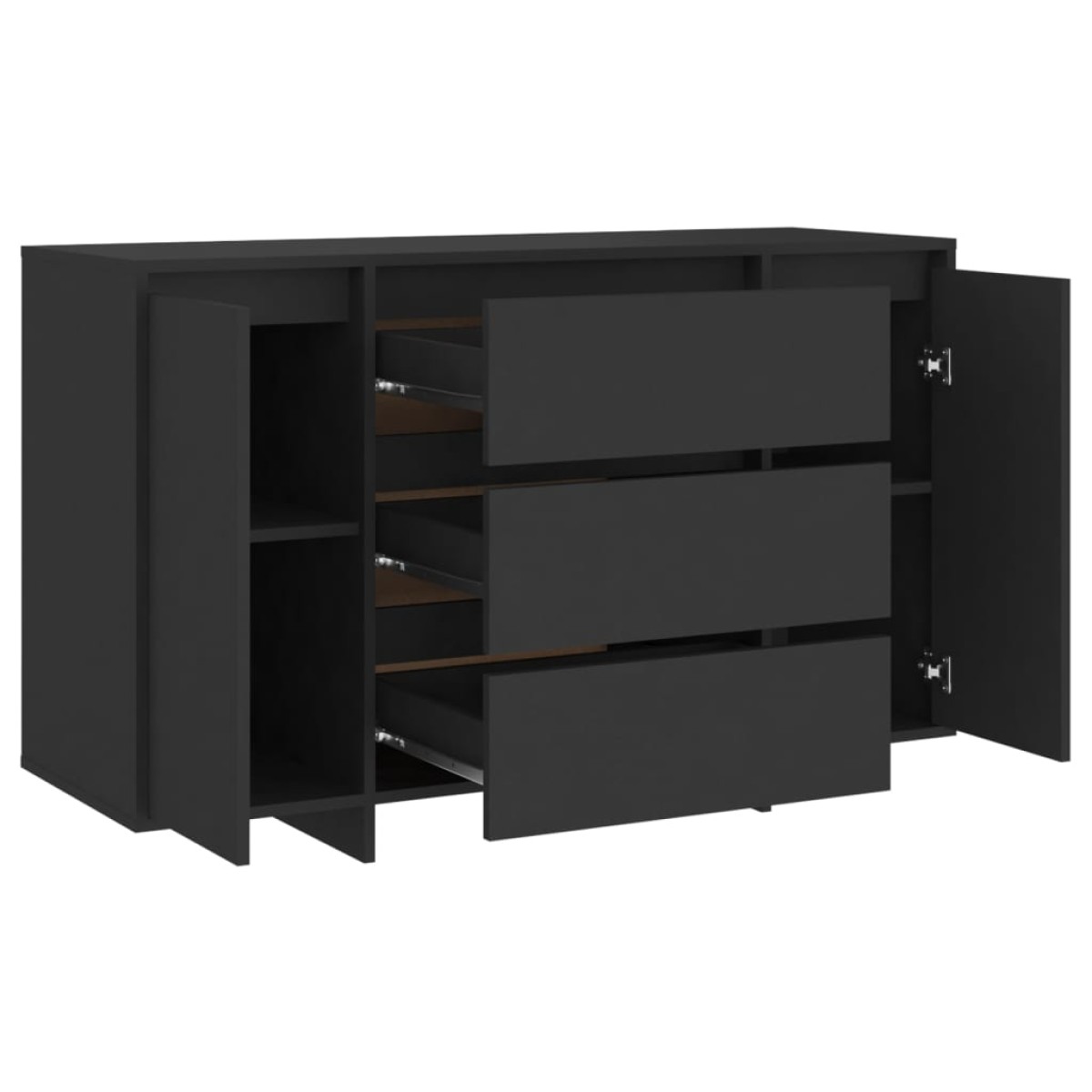 vidaXL Συρταριέρα με 3 Συρτάρια Μαύρη 120 x 41 x 75 εκ από Μοριοσανίδα