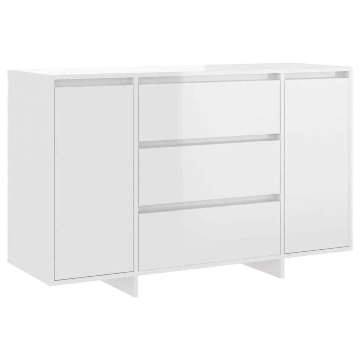 vidaXL Συρταριέρα με 3 Συρτάρια Γυαλ Λευκή 120x41x75εκ από Μοριοσανίδα
