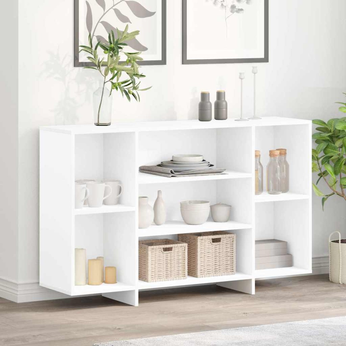 vidaXL Μπουφές Λευκός 120 x 30 x 75 εκ. από Μοριοσανίδα