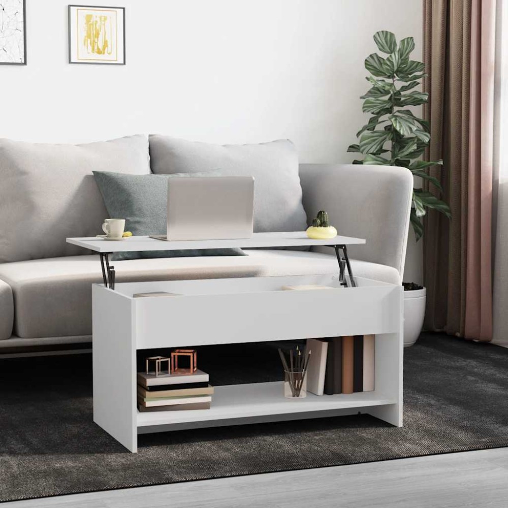 vidaXL Τραπεζάκι Σαλονιού Λευκό 102 x 50 x 52,5 εκ. Επεξεργασμένο Ξύλο