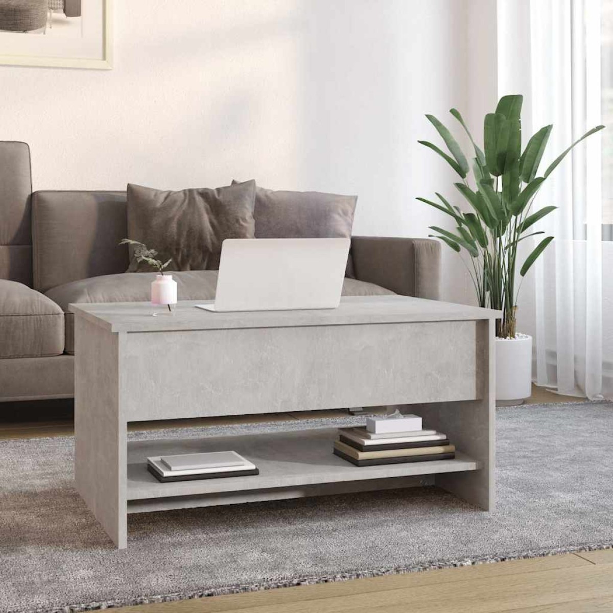 vidaXL Τραπεζάκι Σαλονιού Γκρι Σκυρ. 80x50x40 εκ. Επεξεργασμένο Ξύλο