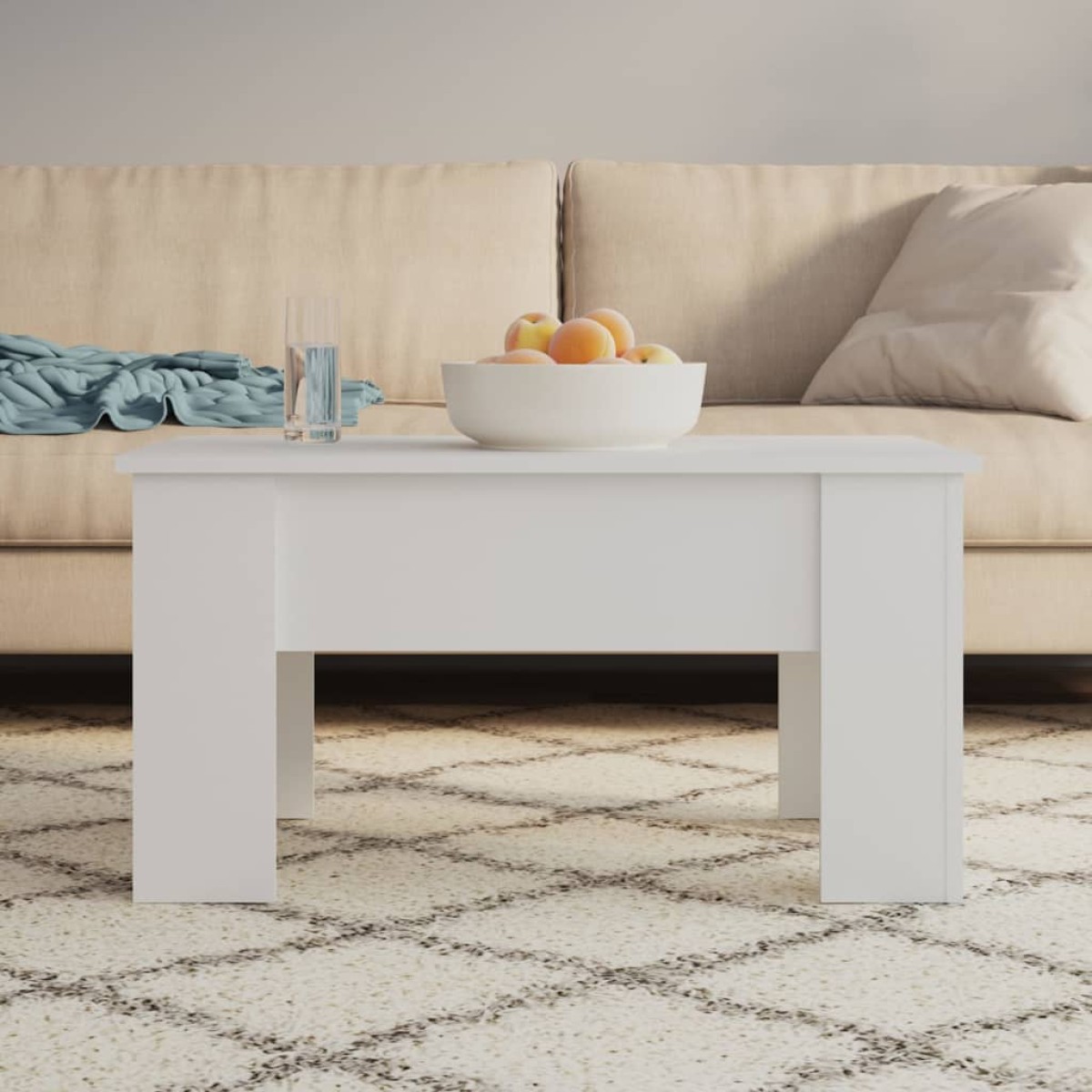 vidaXL Τραπεζάκι Σαλονιού Λευκό 79 x 49 x 41 εκ. Επεξεργασμένο Ξύλο
