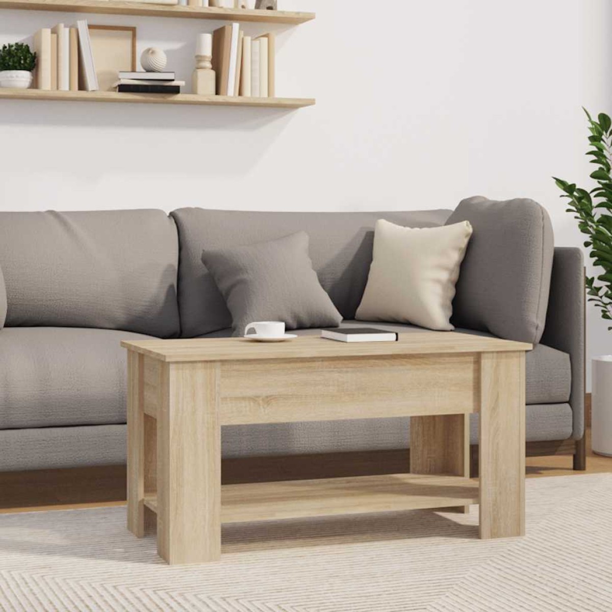 vidaXL Τραπεζάκι Σαλονιού Sonoma Δρυς 101x49x52 εκ. Επεξεργασμένο Ξύλο