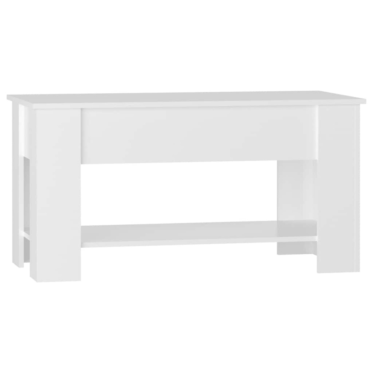 vidaXL Τραπεζάκι Σαλονιού Γυαλ. Λευκό 101x49x52 εκ. Επεξεργασμένο Ξύλο