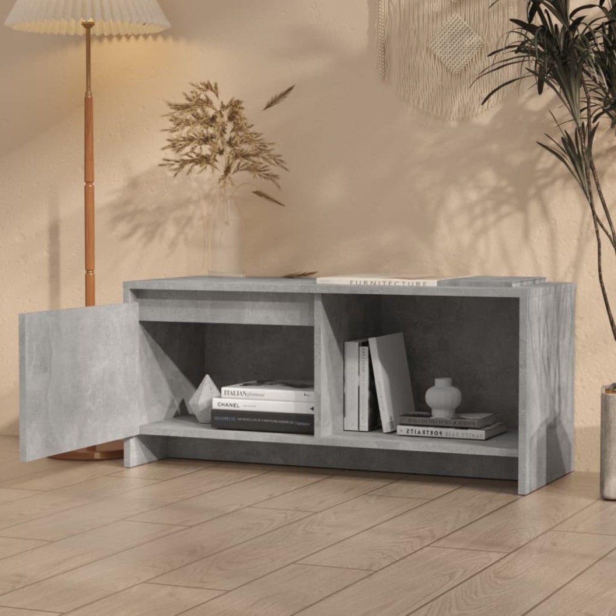 vidaXL Έπιπλο Τηλεόρασης Γκρι Σκυροδέματος 90 x 35 x 40 εκ Μοριοσανίδα
