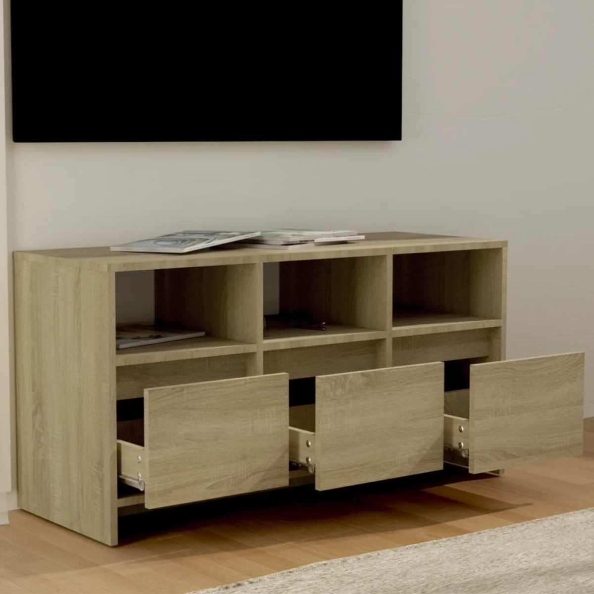 vidaXL Έπιπλο Τηλεόρασης Sonoma Δρυς 102x37,5x52,5 εκ. από Μοριοσανίδα