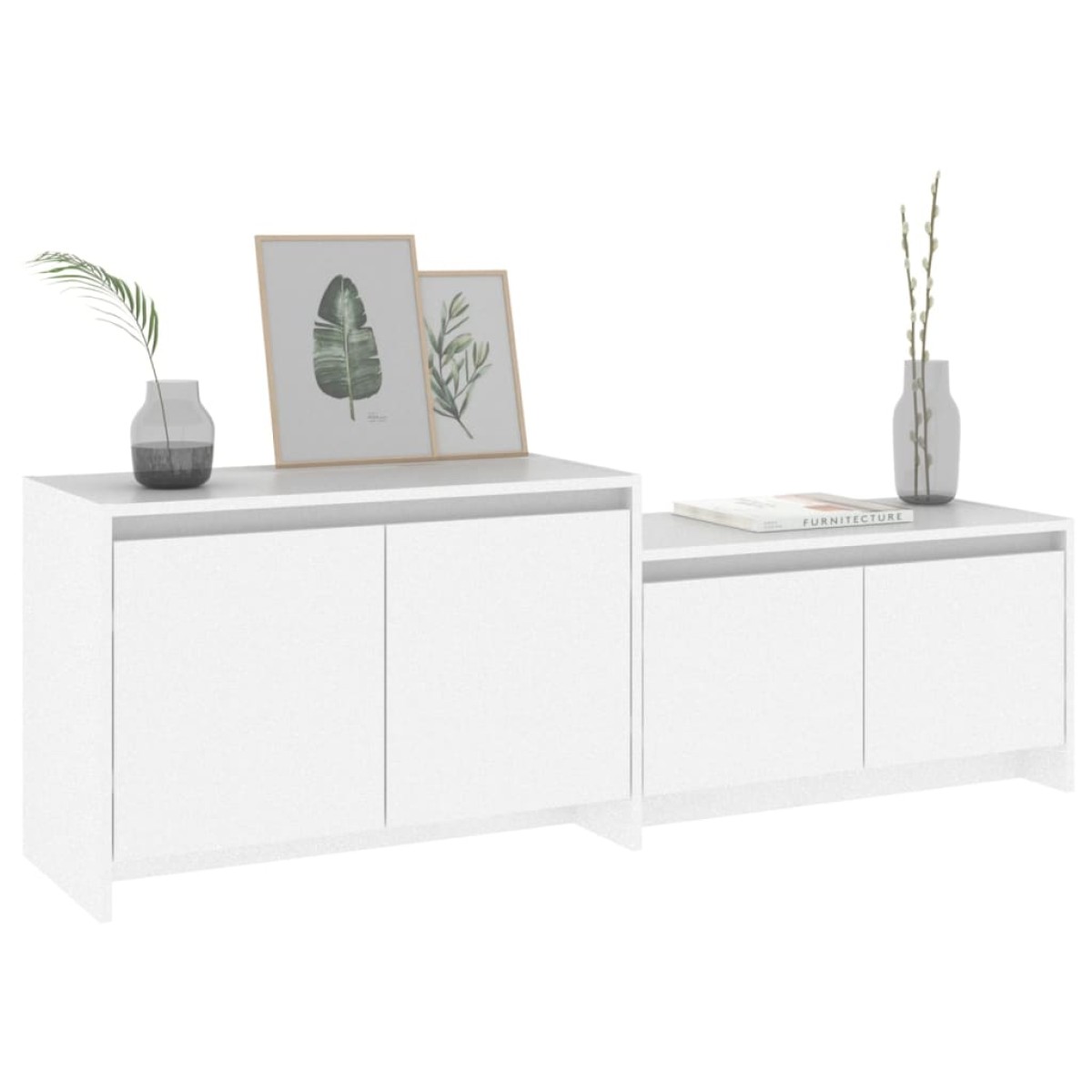 vidaXL Έπιπλο Τηλεόρασης Τοίχου Λευκό 146,5 x 35 x 50 εκ. Μοριοσανίδα