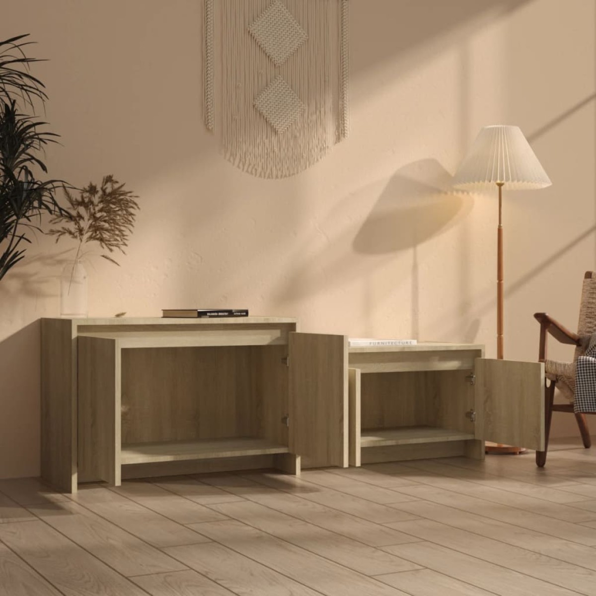 vidaXL Έπιπλο Τηλεόρασης Τοίχου Sonoma Δρυς 146,5x35x50εκ. Μοριοσανίδα