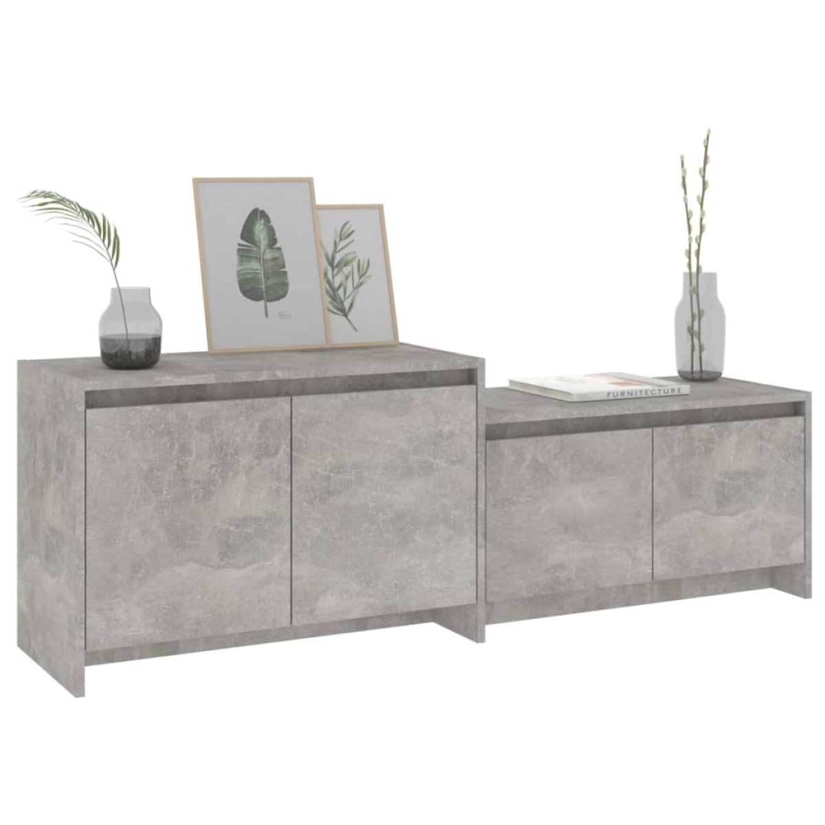 vidaXL Έπιπλο Τηλεόρασης Γκρι Σκυρ. 146,5 x 35 x 50 εκ από Μοριοσανίδα