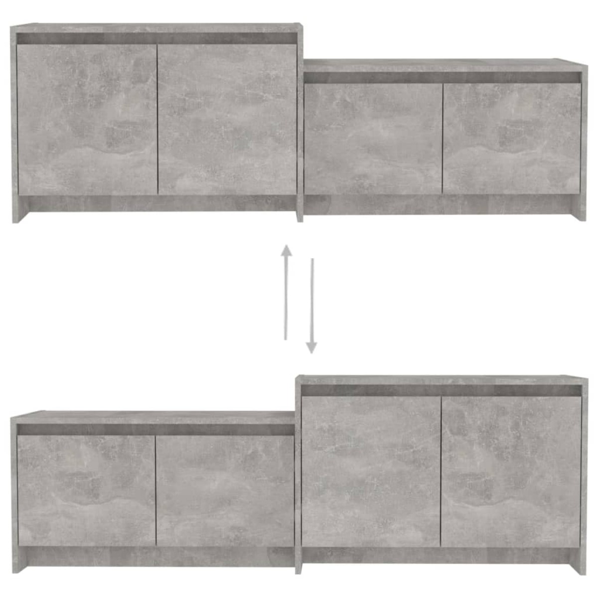 vidaXL Έπιπλο Τηλεόρασης Γκρι Σκυρ. 146,5 x 35 x 50 εκ από Μοριοσανίδα